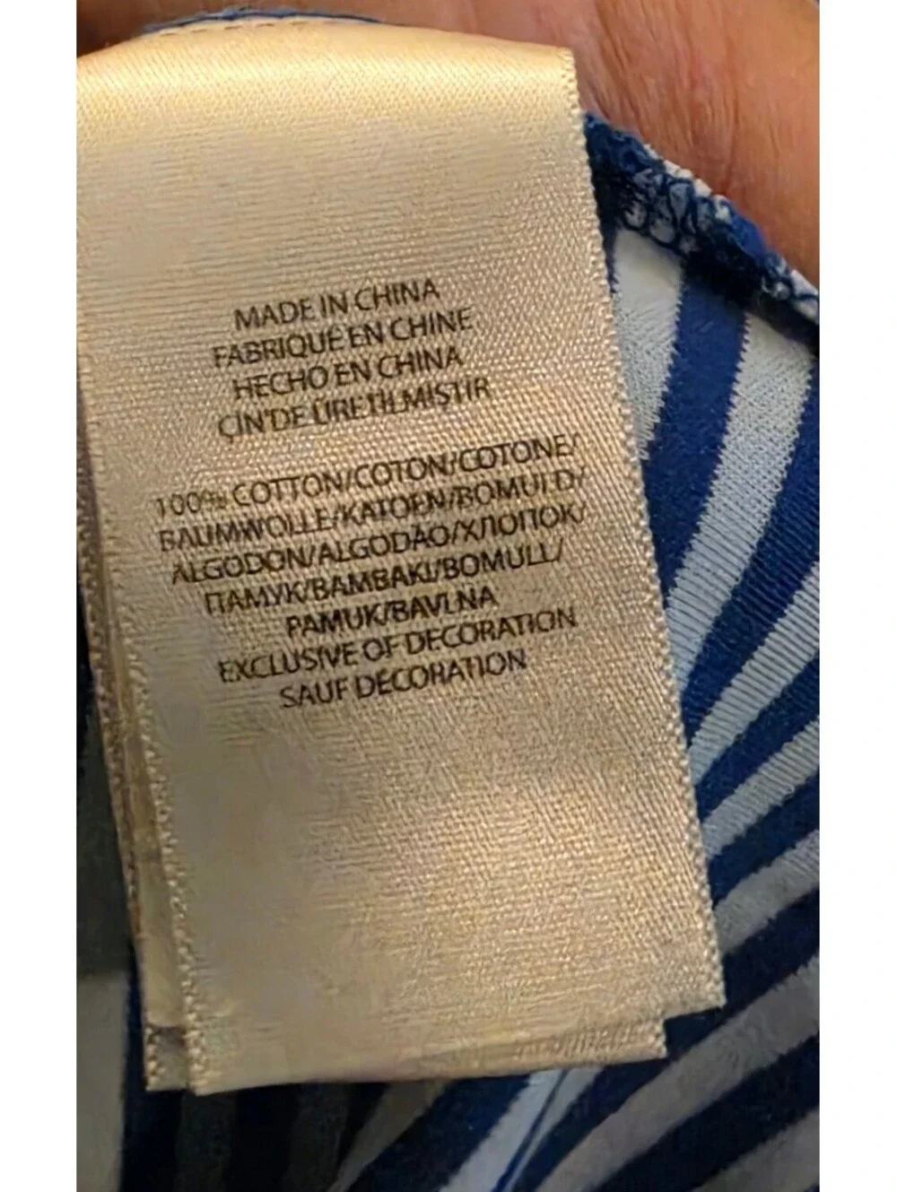 Polo Ralph Lauren Top Men Sz XL Blue White Polo Striped Shirt Classic Fit Collar